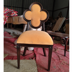 Flower shape chair Solid wood dining with 6 chairs.