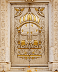 Majestic Silver Mounted Teak Wood Temple Door 018