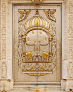 Majestic Silver Mounted Teak Wood Temple Door 018