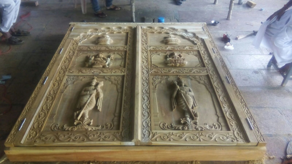 Temple Doors | Carved Teak Doors | Wooden Temple Doors | Metal Doors