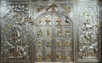 Majestic Silver Mounted Teak Wood Temple Door 038