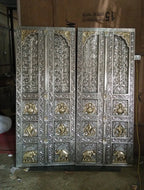 Majestic Metal Mounted Teak Wood Temple Door D-50