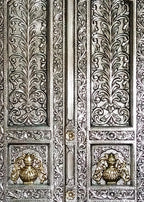Majestic Metal Mounted Teak Wood Temple Door D-50