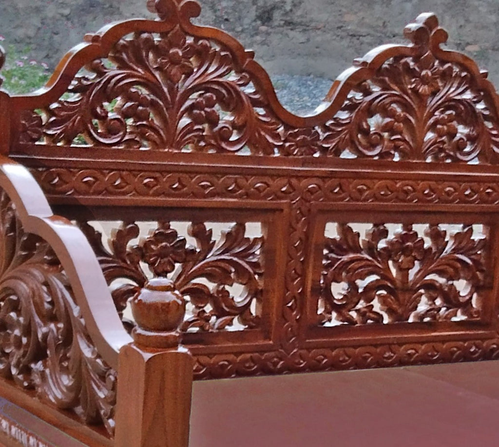 Mehrabi jaali teak traditional sofa