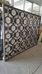 Handcrafted White Metal Mounted Wall Panel