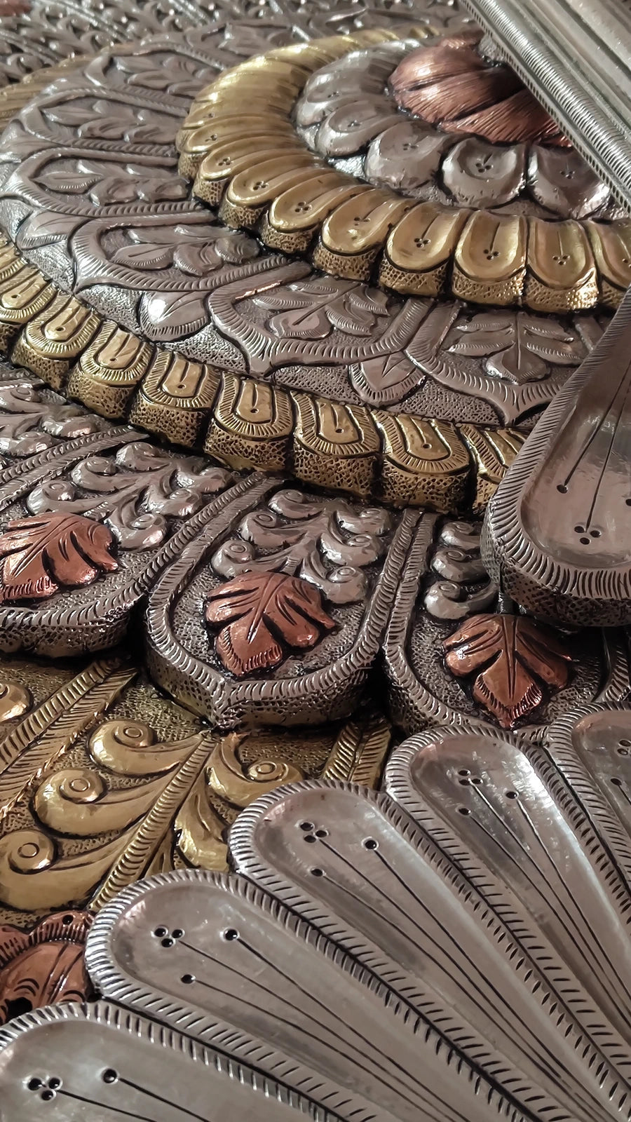 Meta Mounted hand carved Ceiling panel