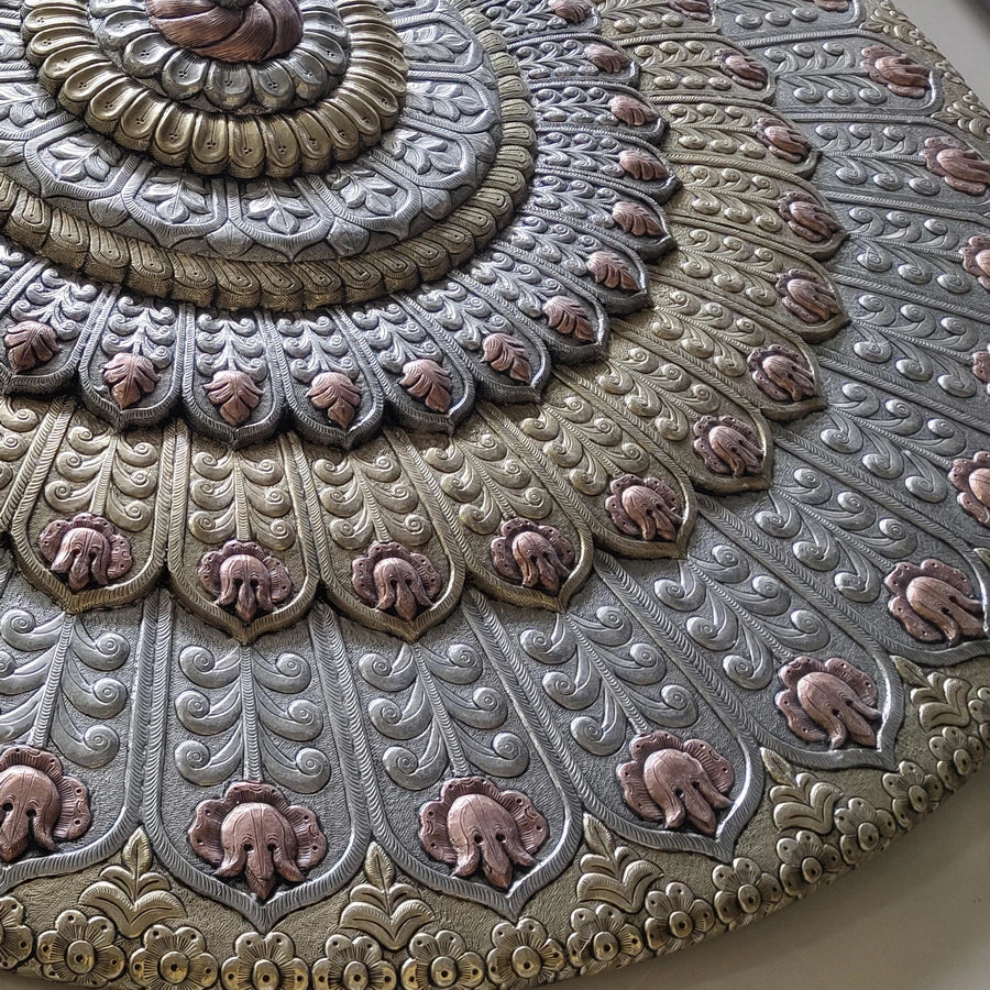 Meta Mounted hand carved Ceiling panel