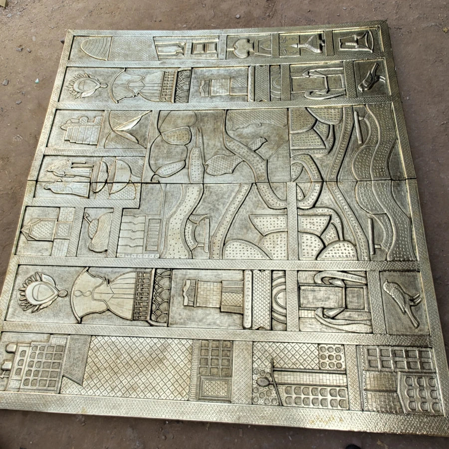Handcrafted Brass Mounted Wall Panel
