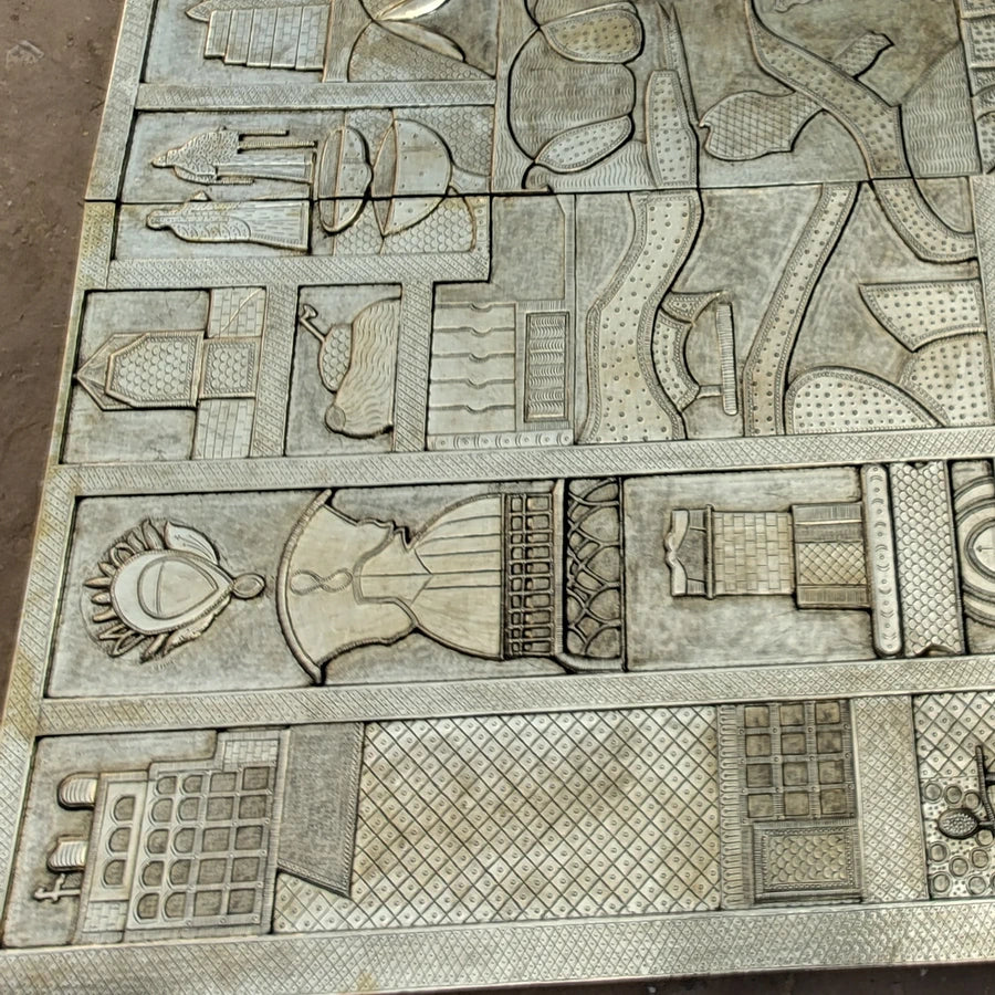 Handcrafted Brass Mounted Wall Panel