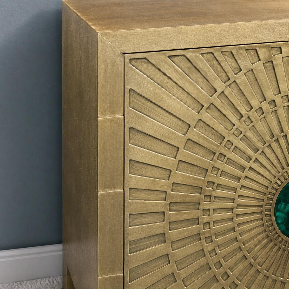 Celestial Storage Cabinet With Melachite Handles Small