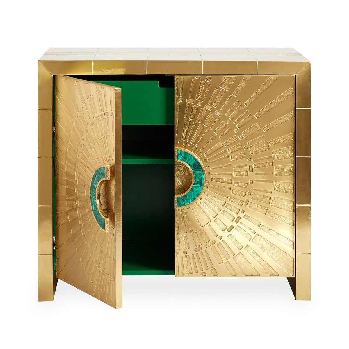 Celestial Storage Cabinet With Melachite Handles Small