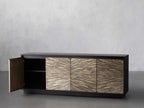 Contemporary Brass Mounted  Buffet Cabinet