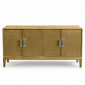 Plain Brass Mounted 4 Door Buffet Cabinet