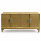 Plain Brass Mounted 4 Door Buffet Cabinet