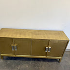 Plain Brass Mounted 4 Door Buffet Cabinet