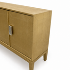 Plain Brass Mounted 4 Door Buffet Cabinet