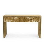 Eclipse 2 Drawer Brass Consol Table