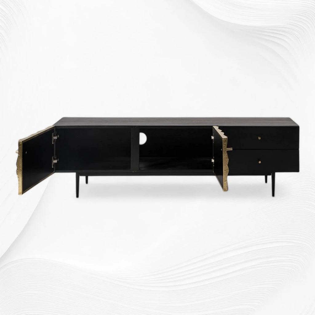 Handcrafted Brass Sheet Mounted TV Console