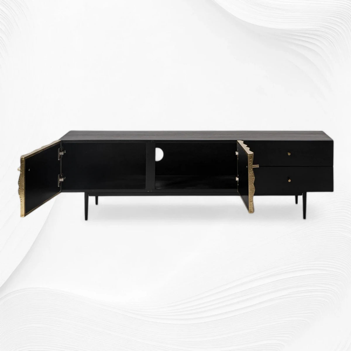 Handcrafted Brass Sheet Mounted TV Console