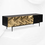 Handcrafted Brass Sheet Mounted TV Console