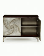 Spiral Design White Metal Mounted Cabinet