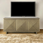 Handcrafted Dotted Brass Sheet Mounted TV Console