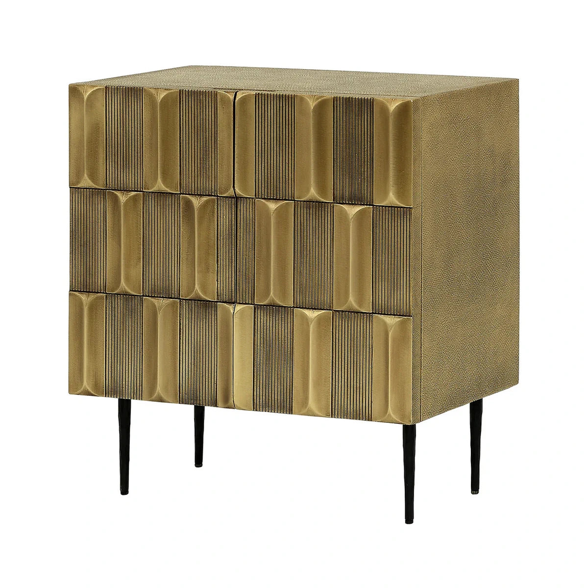 Radiant Geometric Brass mounted 2 Door Designer Cabinet Small