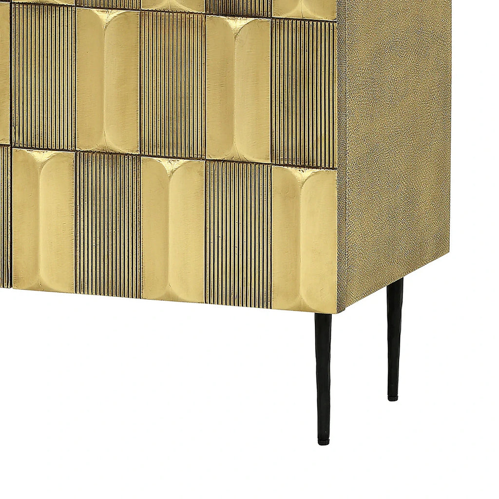 Radiant Geometric Brass mounted 2 Door Designer Cabinet Small
