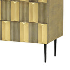 Radiant Geometric Brass mounted 2 Door Designer Cabinet Small