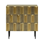 Radiant Geometric Brass mounted 2 Door Designer Cabinet Small