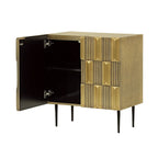 Radiant Geometric Brass mounted 2 Door Designer Cabinet Small
