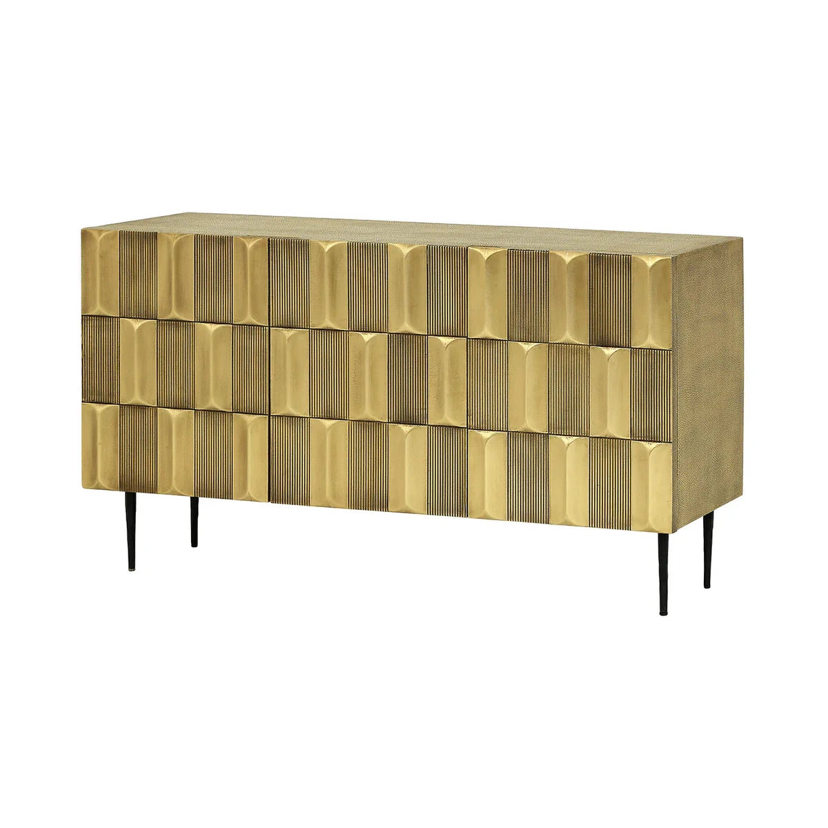 Radiant Geometric Brass mounted 2 Door Designer Cabinet Large