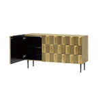 Radiant Geometric Brass mounted 2 Door Designer Cabinet Large