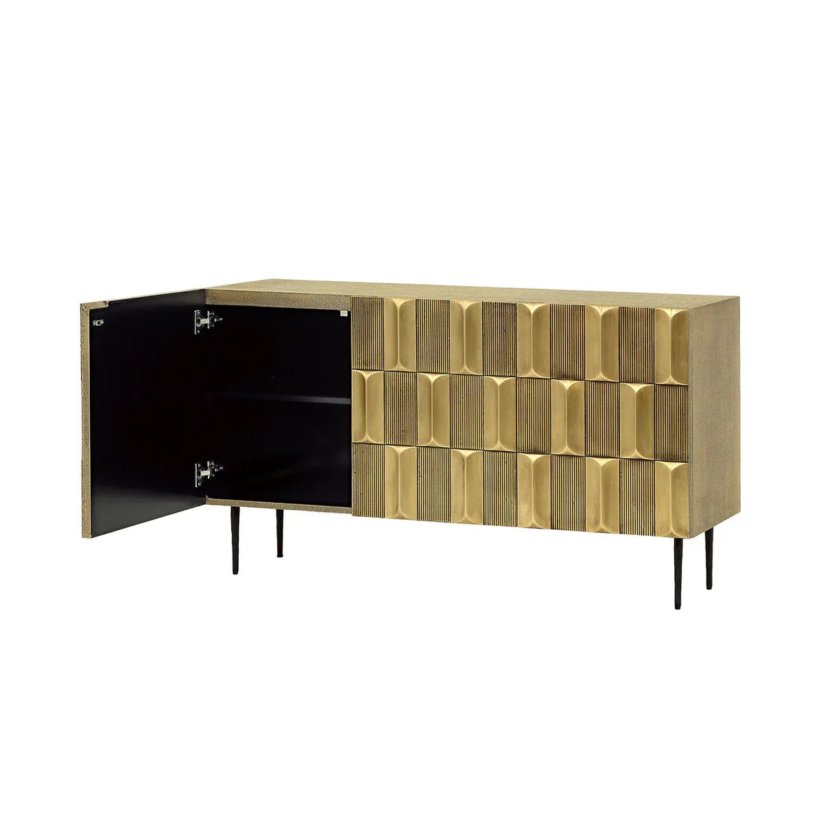 Radiant Geometric Brass mounted 2 Door Designer Cabinet Large