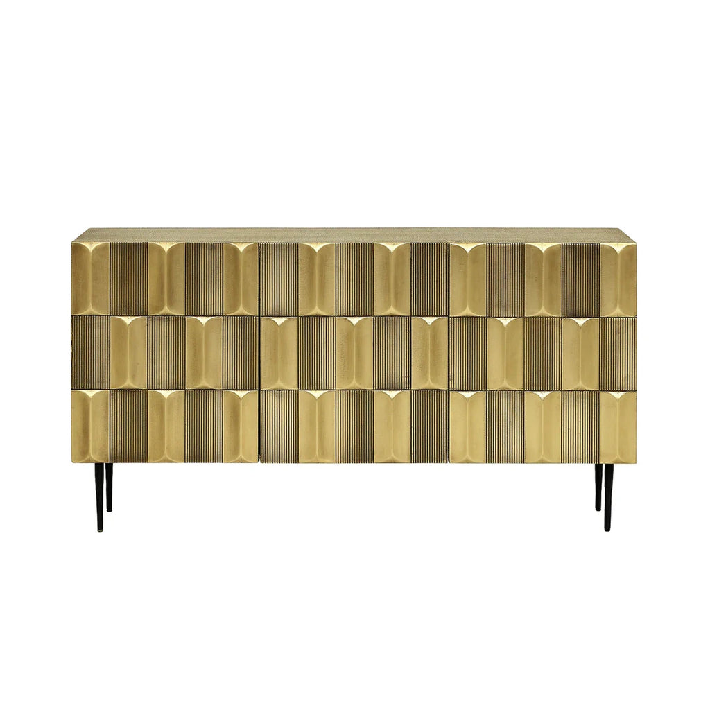 Radiant Geometric Brass mounted 2 Door Designer Cabinet Large