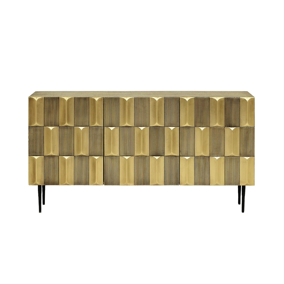 Radiant Geometric Brass mounted 2 Door Designer Cabinet Large