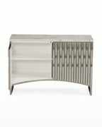 Flute White Metal Console