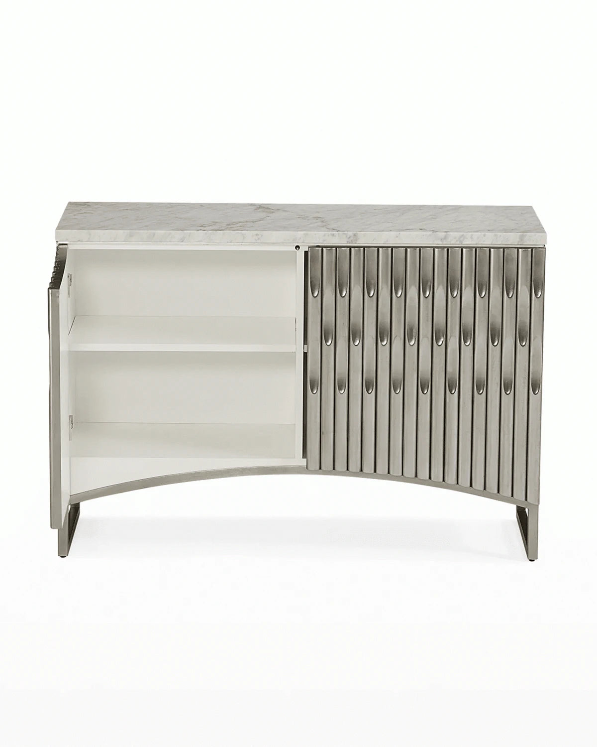 Flute White Metal Console