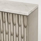 Flute White Metal Console