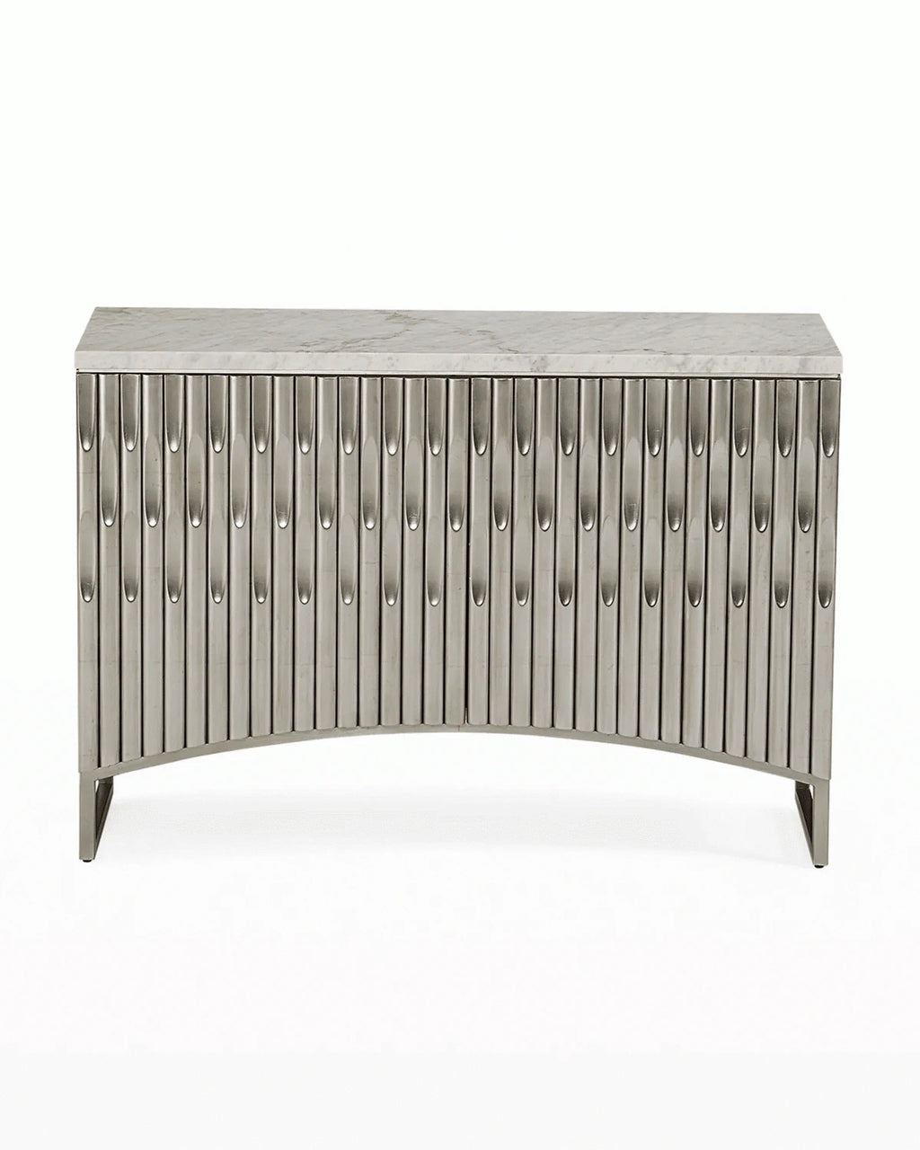 Flute White Metal Console