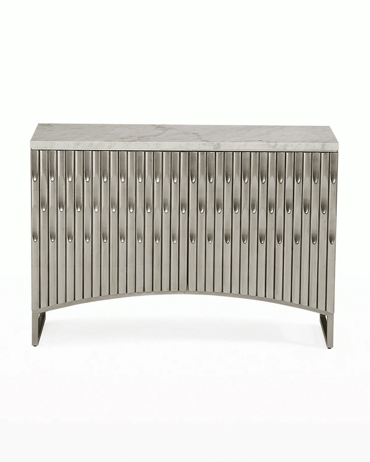 Flute White Metal Console