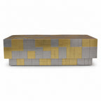 Concentric Brass and White Metal Coffee Table