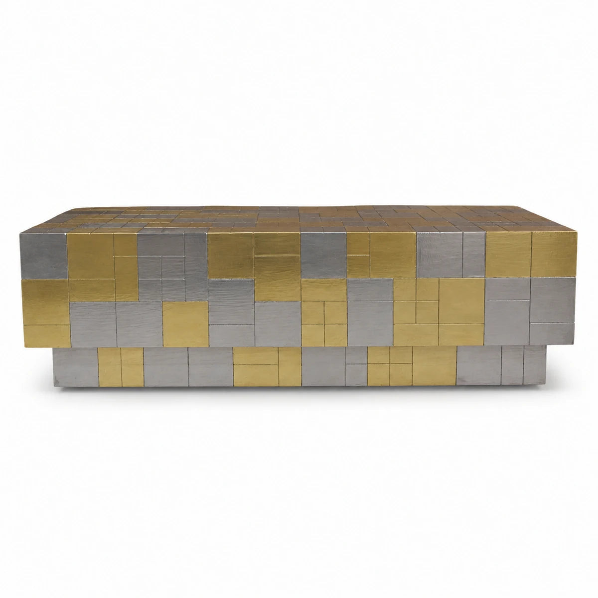 Concentric Brass and White Metal Coffee Table