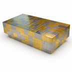 Concentric Brass and White Metal Coffee Table