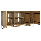 Contemporary Brass Console with Handcrafted Texture