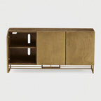 Contemporary Brass Console with Handcrafted Texture