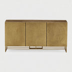 Contemporary Brass Console with Handcrafted Texture