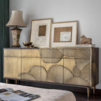 Luxe Leaf Brass Mounted Console