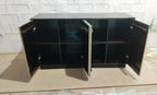 Double Door Cabinet with White Metal Mounted