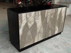 Double Door Cabinet with White Metal Mounted